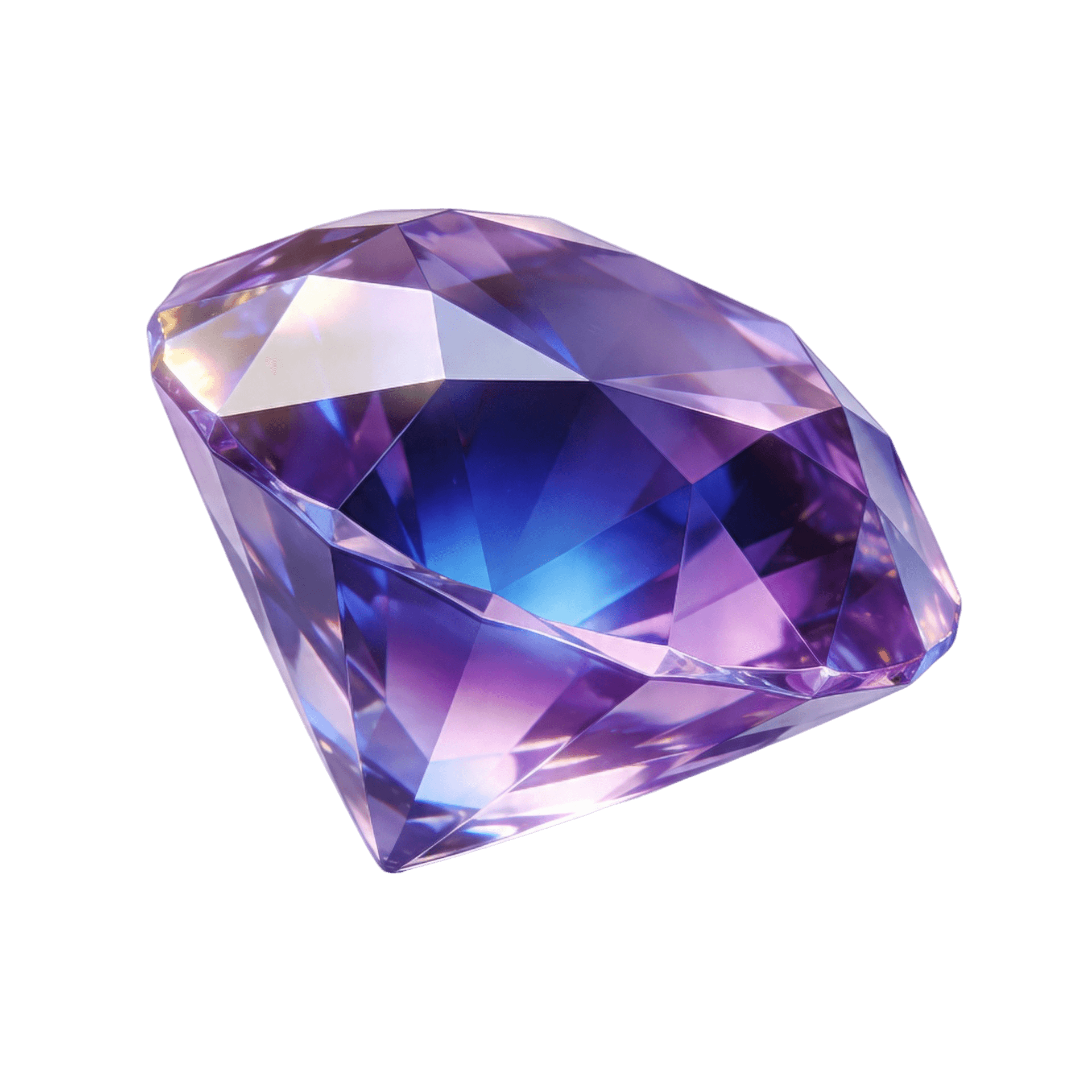Faceted violet gemstone representing enterprise clients