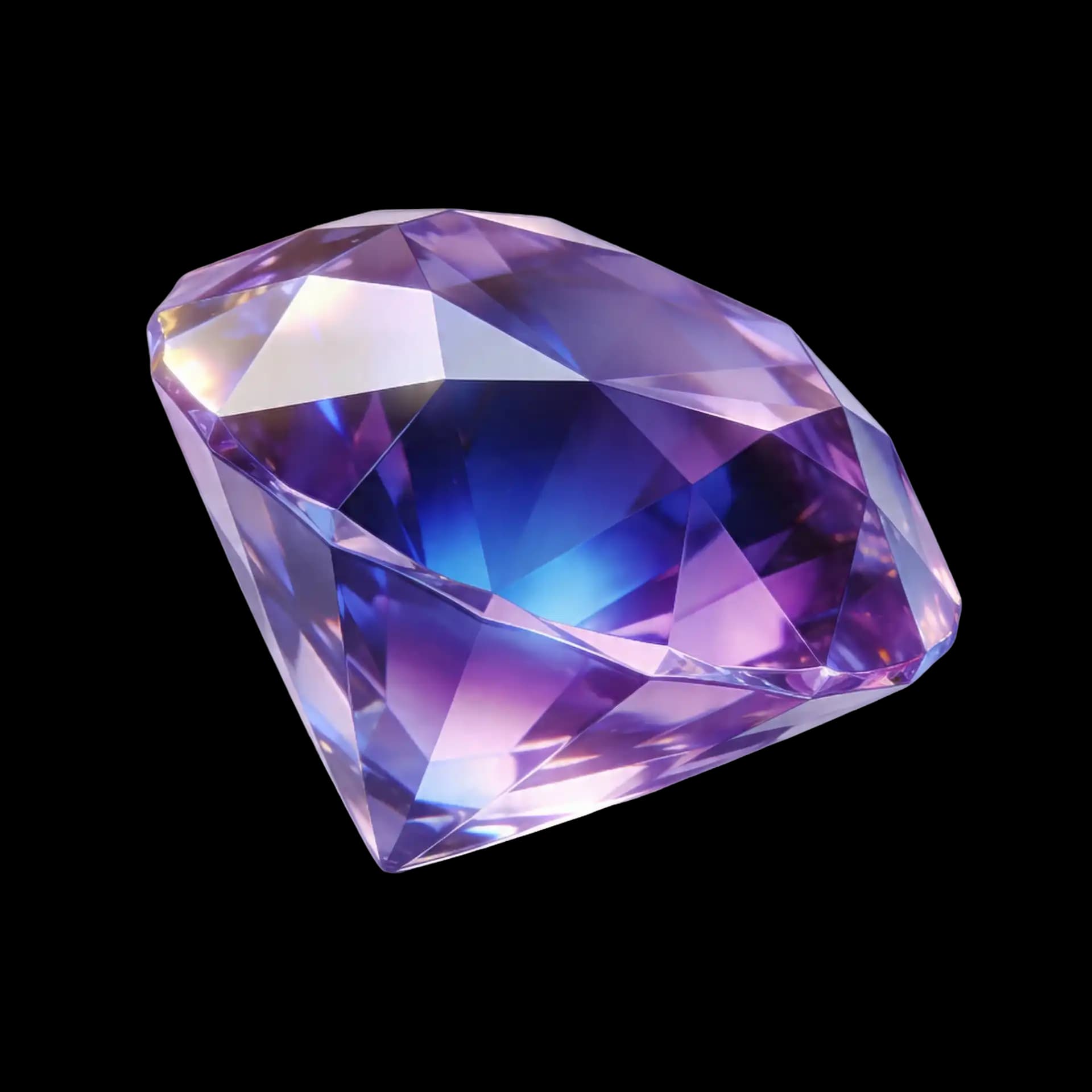 Faceted violet gemstone representing enterprise clients