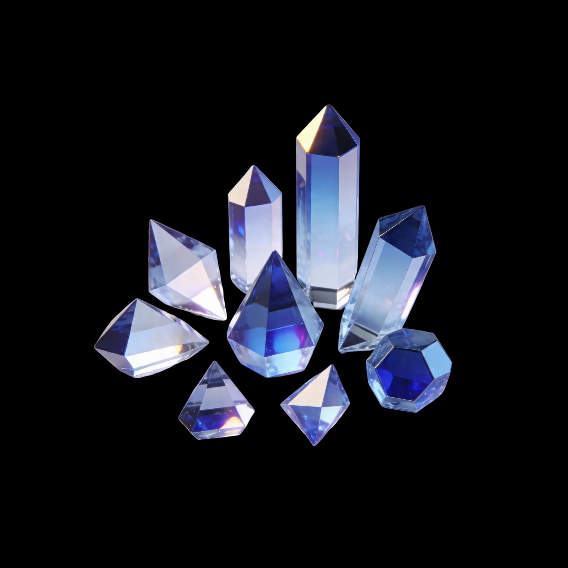 Cluster of glass prisms representing the engineering team